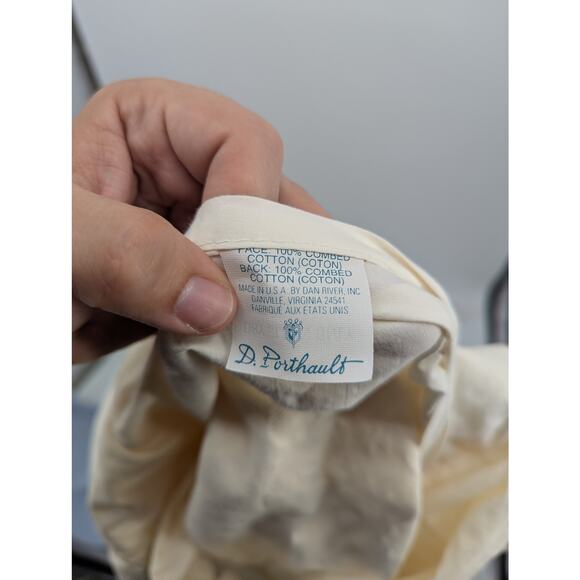 Set of 3 Vintage D. Porthault King Pillowcases Ivory Floral Damask 100% Cotton - Picture 3 of 9